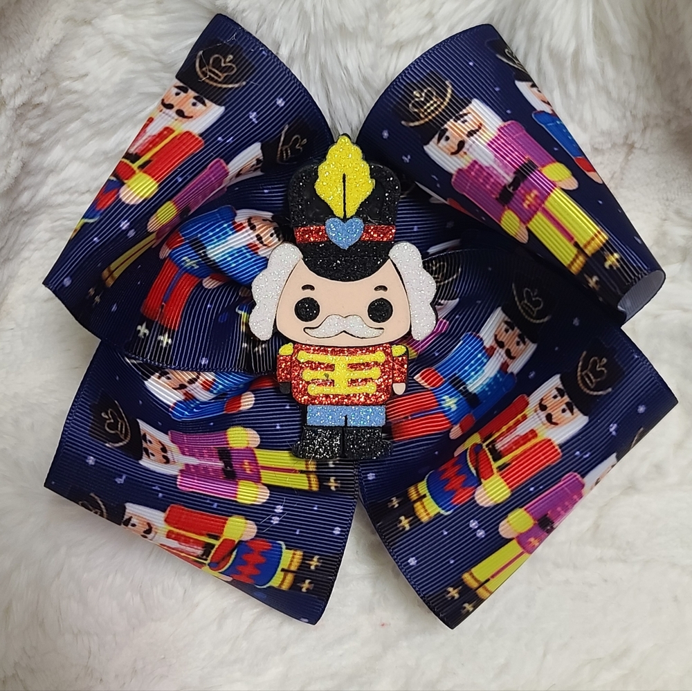 Christmas nutcracker jumbo hair bow